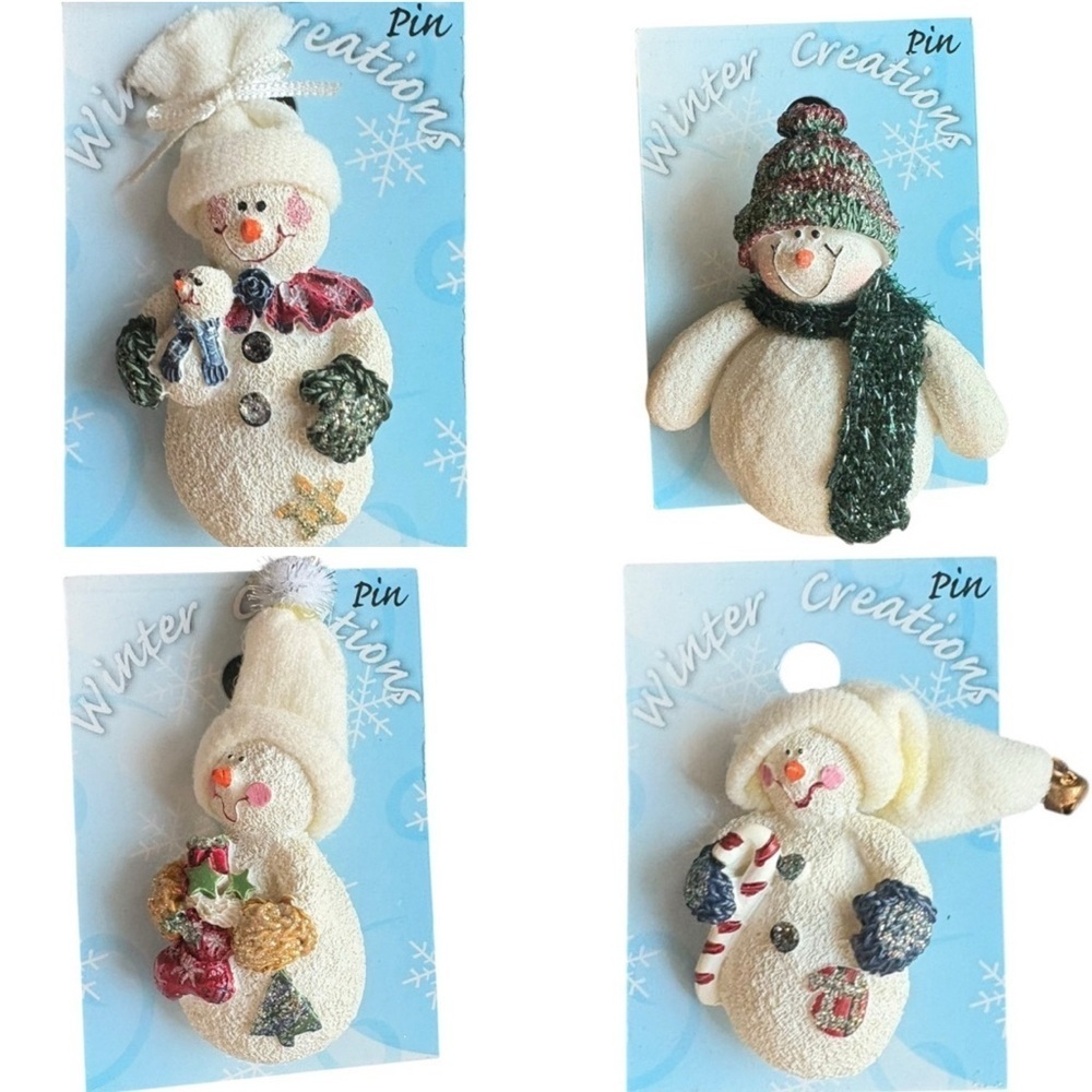 Winter Creations Snowman & Santa Pins ❄️☃️ Sold as a Set ❤️ 🎄🧑🏻‍🎄